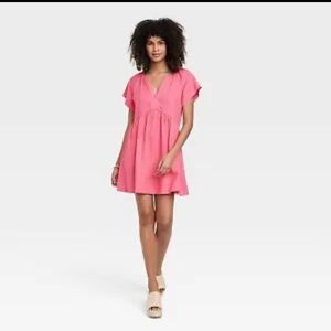 Women's Short Sleeve Dress - Universal Thread Pink M
